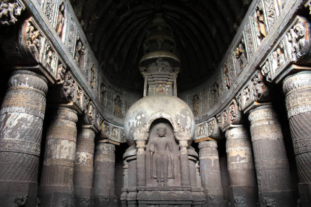 The incredible beauty of Ajanta in Maharashtra. stock photo