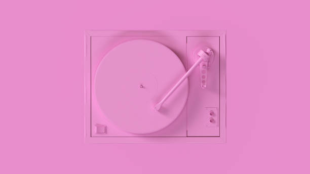 istock Pink Vintage Turntable Record Player 1043489754