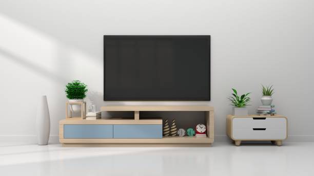 istock TV in modern empty room,minimal designs 1043490832