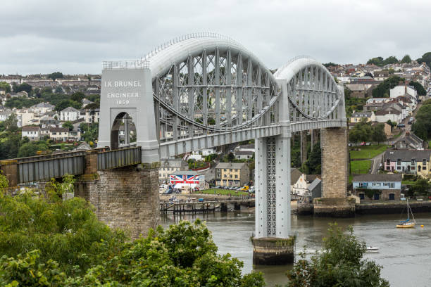 Brunel's Royal Albert Bridge over the river Tamar, Cornwall
