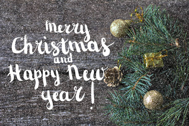 istock Christmas composition. Fir branches and Christmas decorations 1043494022