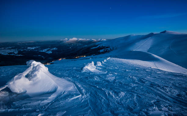istock Trail in evening winterland. 1043494320