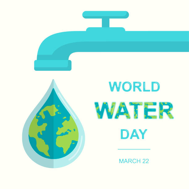 illustrazioni stock, clip art, cartoni animati e icone di tendenza di giornata mondiale dell'acqua, 22 marzo. - water conservation illustrations