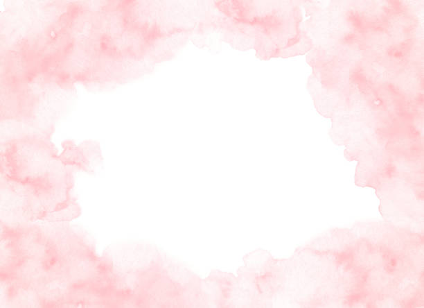 istock Hand painted pink watercolor border texture with soft edges isolated on the white background. Backdrop frame usable for cards and wedding invitations design in loose style. 1043497656