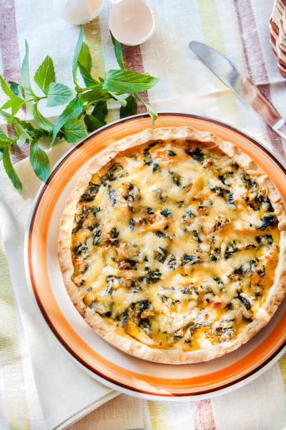 istock Cheese tart with cauliflower and mint 1043498178