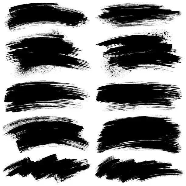 Vector illustration of Brush stroke design elements