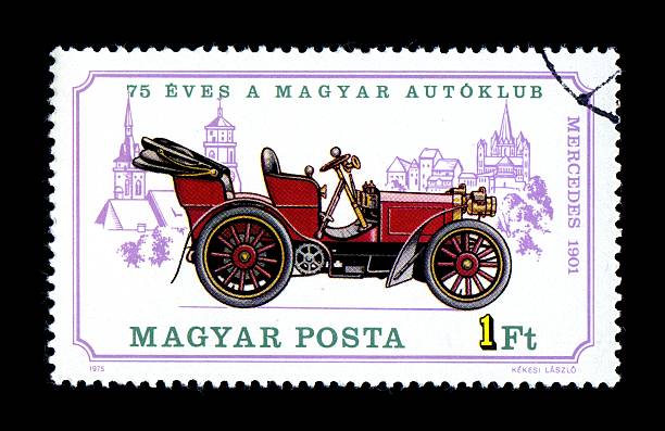 istock Historical Antique Auto Postage Stamp Hungarian 104351429