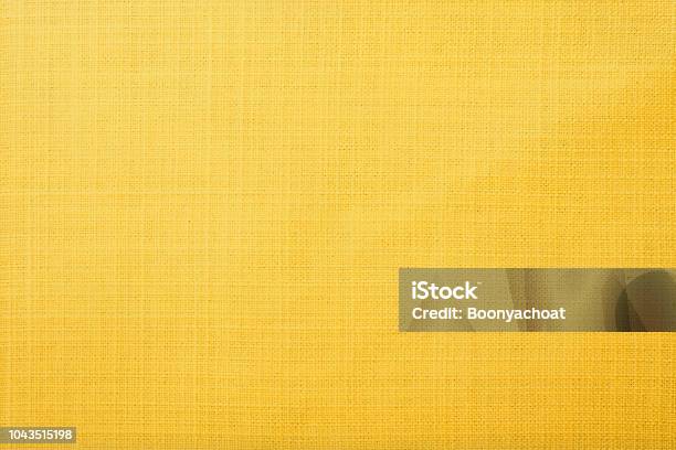 Yellow Fabric Background Stock Photo - Download Image Now - Yellow, Textile, Textured