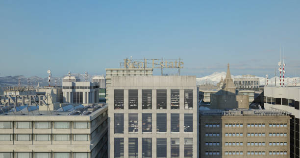 Aerial 3D City Render Over Skyscrapers