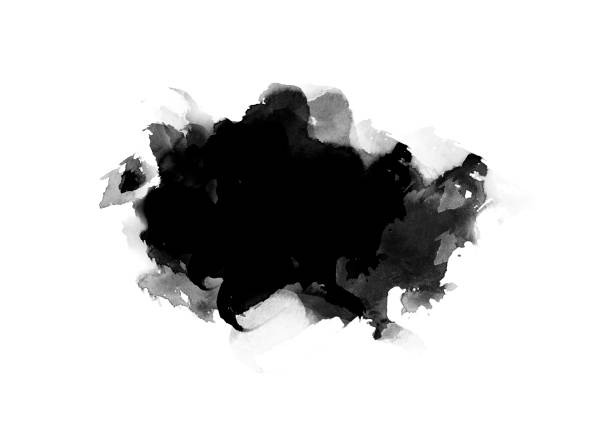 istock Black color graphic patches graphic brush strokes design effect element for background 1043528786