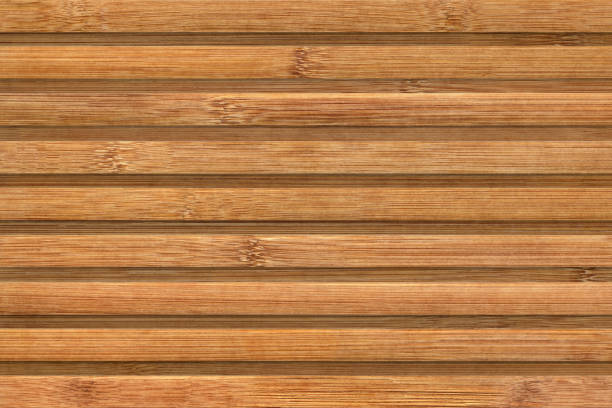 istock Natural Brown Slatted Bamboo Floor Mat Rustic Texture 1043532118