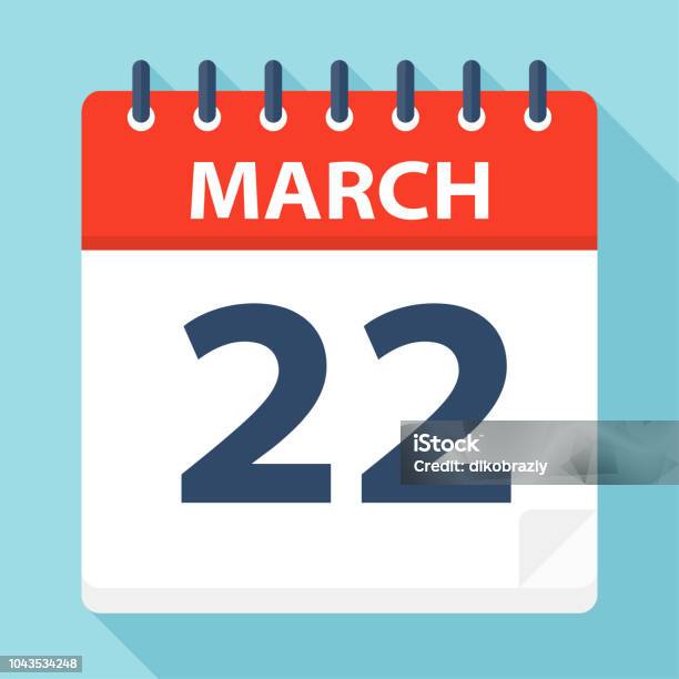 Calendrier Du Jour Avec Date Le 22 Mars Vecteurs libres de droits et plus d'images vectorielles de Calendrier - Calendrier, Vectoriel, Infographie - Production artistique - iStock
