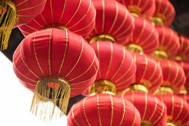 istock Group of red chinese lanterns 1043535444