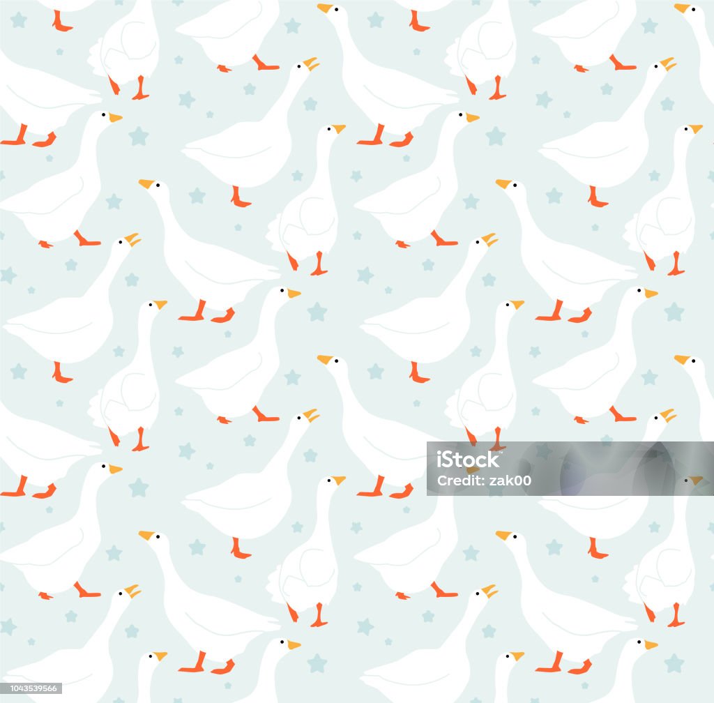 Goose Endless Pattern Seamless Goose Pattern Background Stock Illustration - Download Image ...