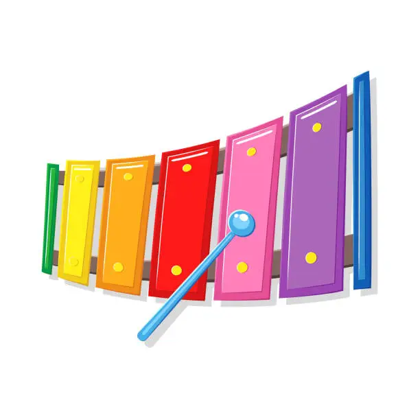 Vector illustration of Xylophone music toy vector cartoon