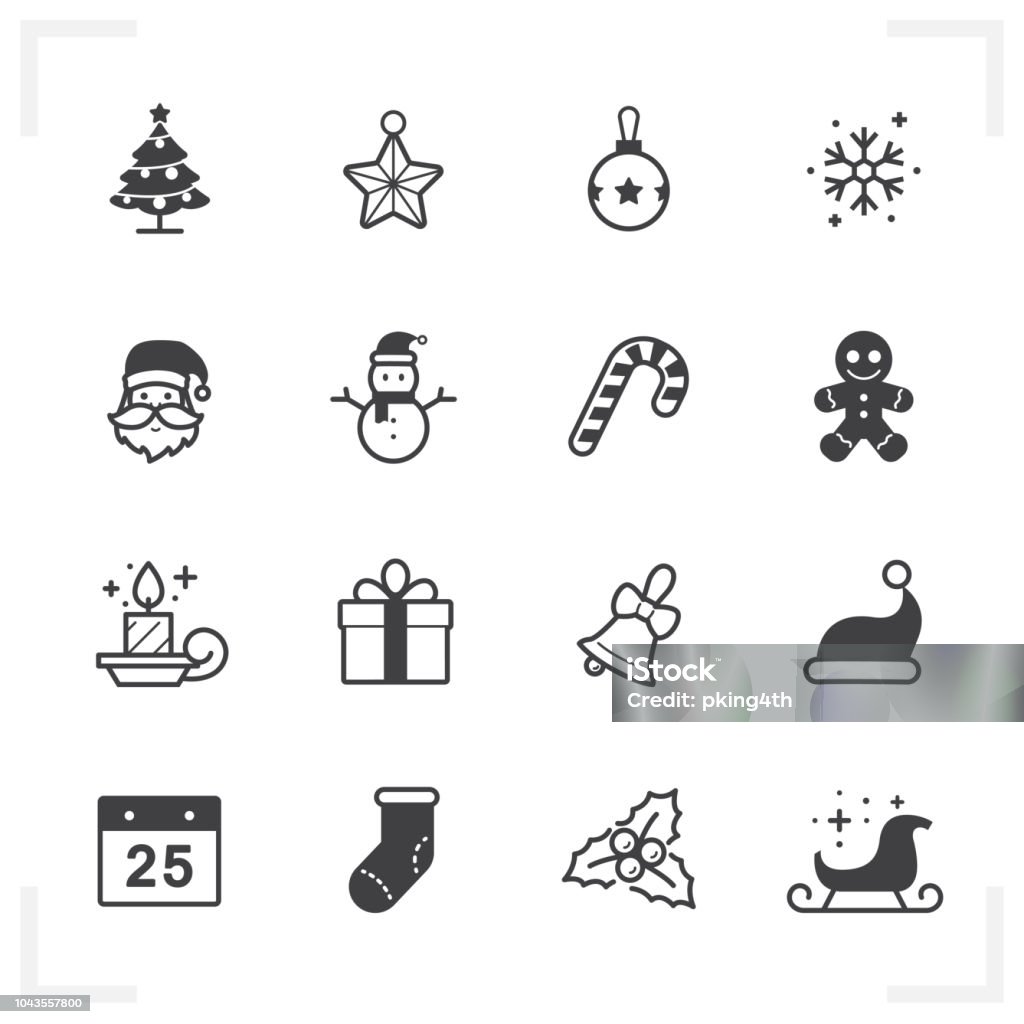 Iconos de Navidad - arte vectorial de Navidad libre de derechos