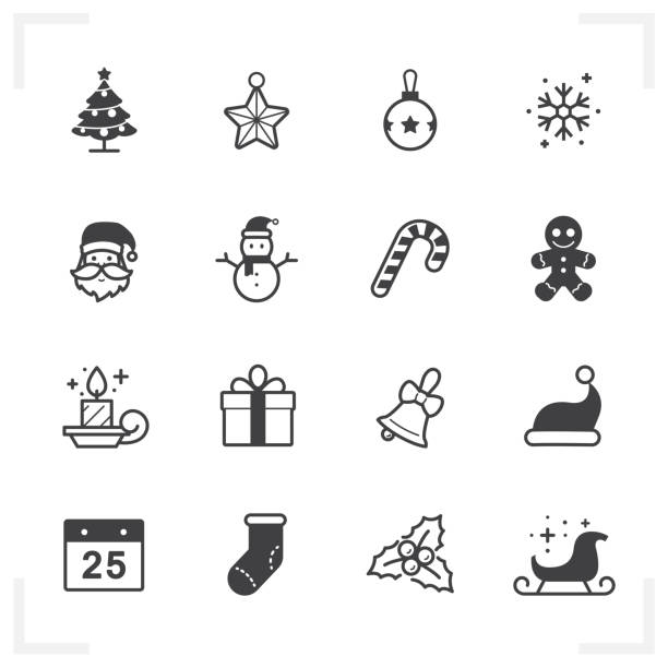 ilustraciones, imágenes clip art, dibujos animados e iconos de stock de iconos de navidad - candle christmas tree candlelight christmas ornament