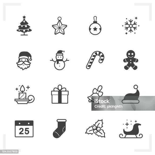 Icônes De Noël Vecteurs libres de droits et plus d'images vectorielles de Noël - Noël, Icône, Vacances