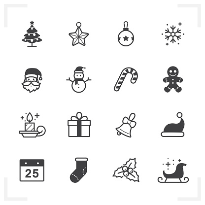 Christmas icons with White Background