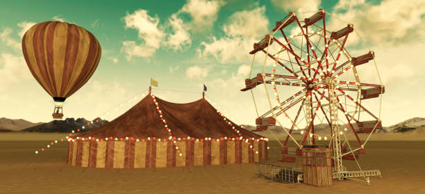 istock Circus Carnival Tent and Rides 1043569038