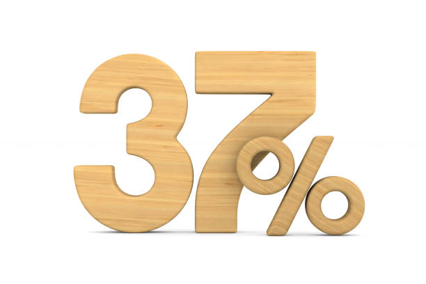 thrity seven percent on white background. Isolated 3D illustration thrity seven percent on white background. Isolated 3D illustration number 37 stock pictures, royalty-free photos & images