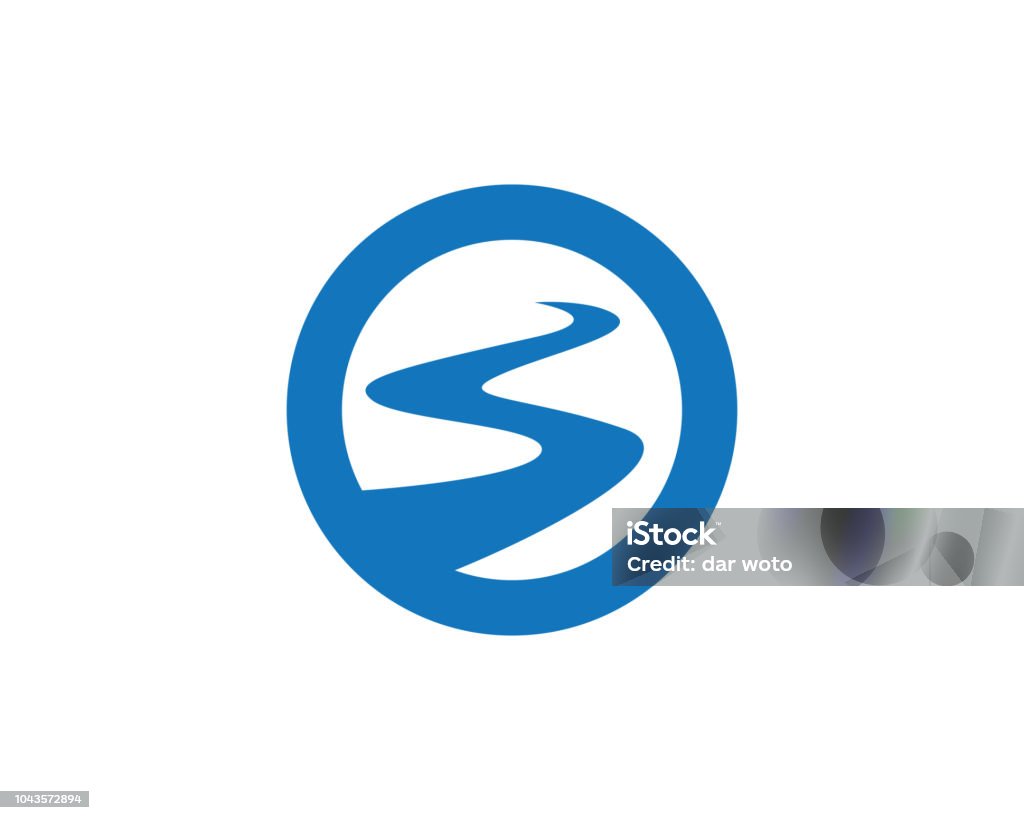 Modèle de Logo de rivière lettre S - clipart vectoriel de Fleuve et rivière libre de droits