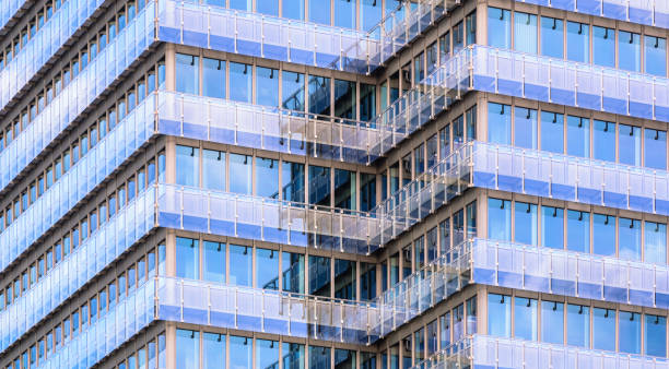 Glass window pattern of a modern office building stock photo