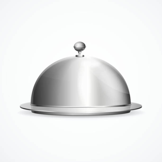 istock Realistic 3d Detailed Shiny Metallic Restaurant Cloche. Vector 1043589560