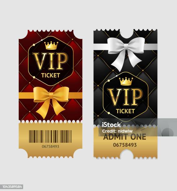 Realistic Detailed 3d Vip Tickets Set Vector Stock Illustration - Download Image Now - Celebrities, Ticket, Parking