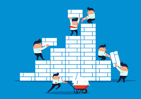Business Team Building Stairs Stock Illustration - Download Image Now -  Brick, Building - Activity, Construction Industry - iStock