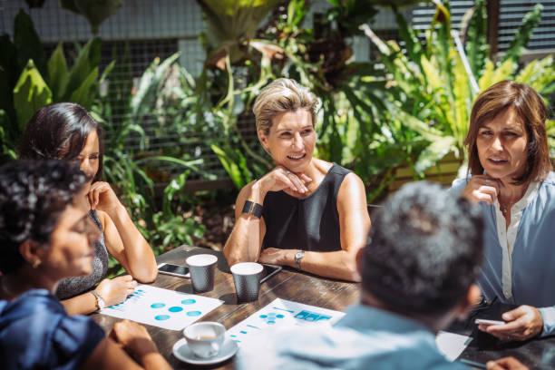 istock Female boss is finding solutions to overcome the existing problems in company 1043612990
