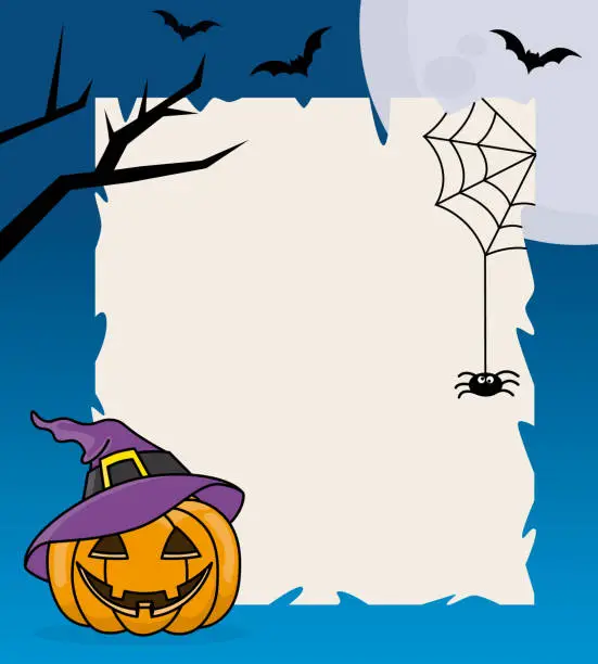 Vector illustration of Happy halloween poster