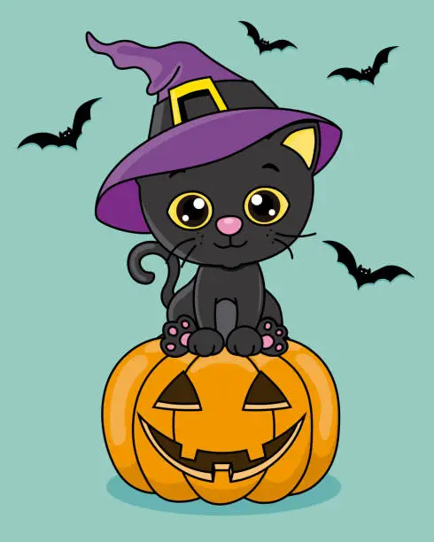 Vector illustration of happy halloween card