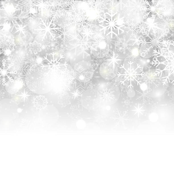 ilustrações de stock, clip art, desenhos animados e ícones de christmas background with snowflakes, stars, snow and place for text. vector illustration - snowflake falling christmas backgrounds