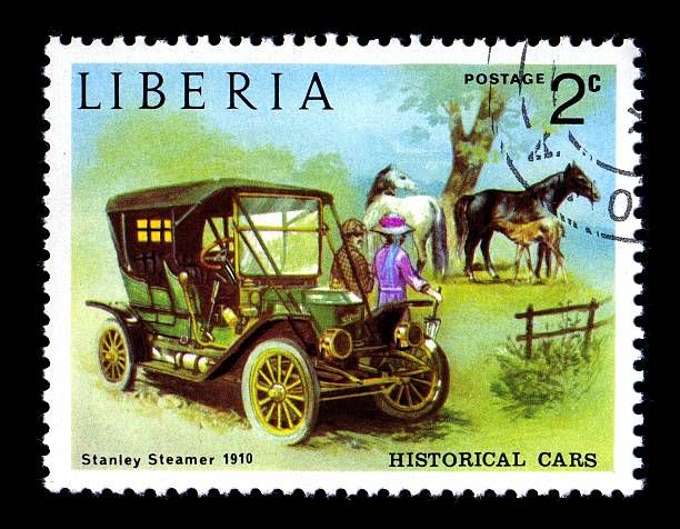 istock Historical Antique Auto Postage Stamp Liberian 104362458