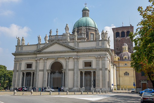 Vercelli, Italy - 8 September 2018: The dome of Vercelli cathedral in Piedmont on Italy