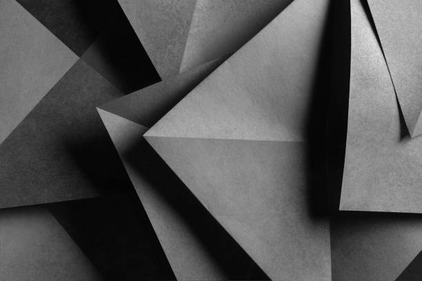 istock Geometric shapes in black and white, abstract background 1043632596