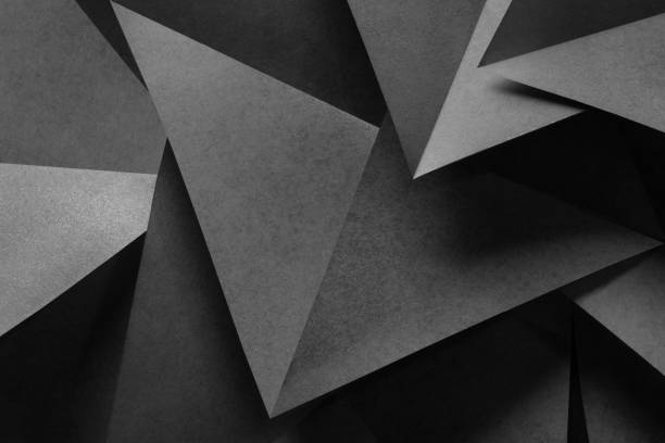 istock Geometric shapes in black and white, abstract background 1043639356