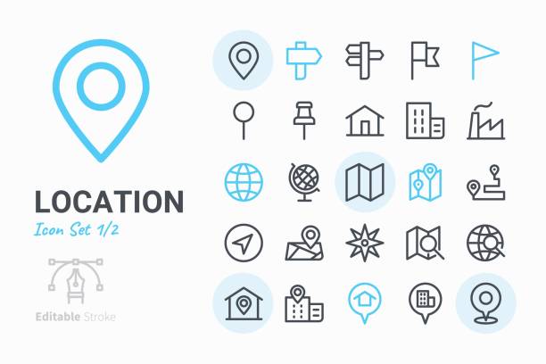 위치 - locator stock illustrations