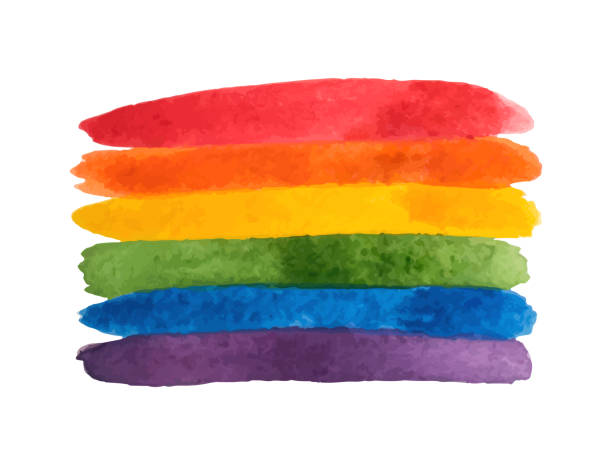 ilustrações de stock, clip art, desenhos animados e ícones de watercolor rainbow. watercolor lgbt flag. tolerance day card. pride template. vector illustration - june