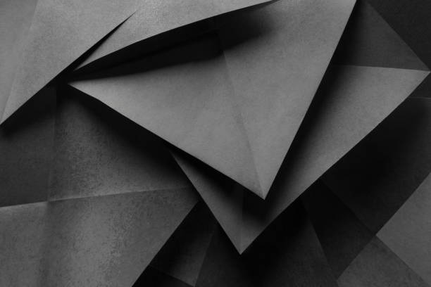 Geometric shapes in black and white, abstract background