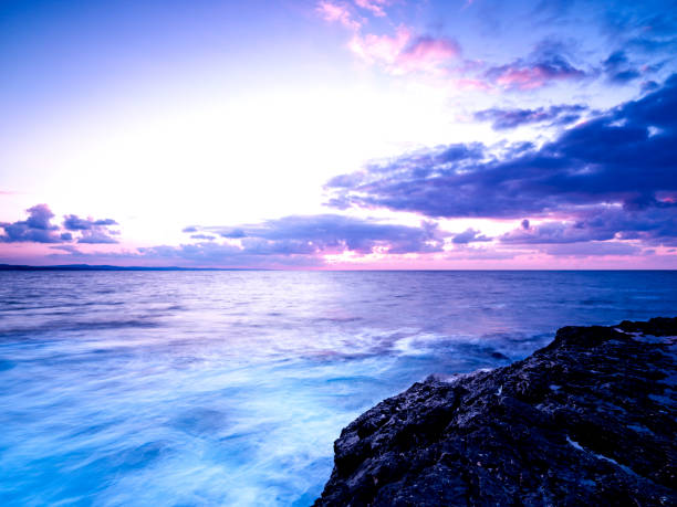 long exposure shot with beautiful sea and rocks