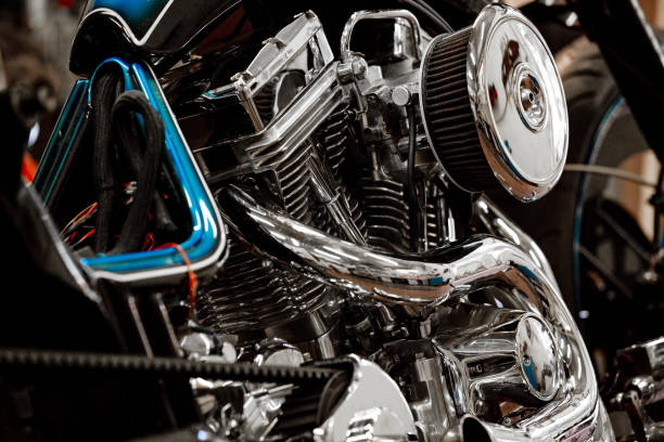 istock Engine close up shot of beautiful and custom made motorcycle 1043648258