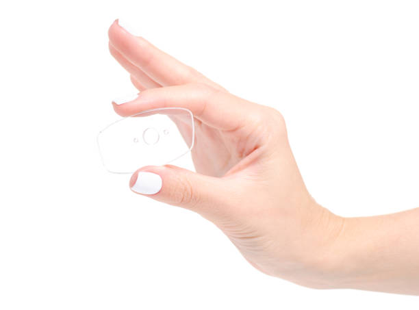 istock Template for lenses glasses sight in hand 1043650342