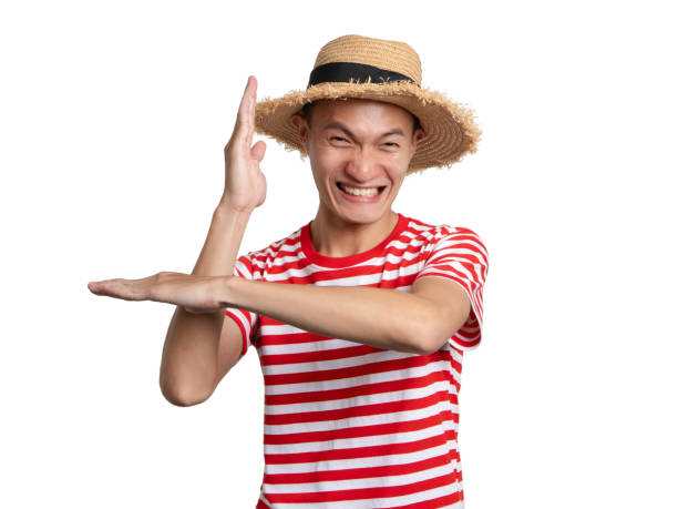 istock Young man happy feeling in studio portrait asian person. 1043652462