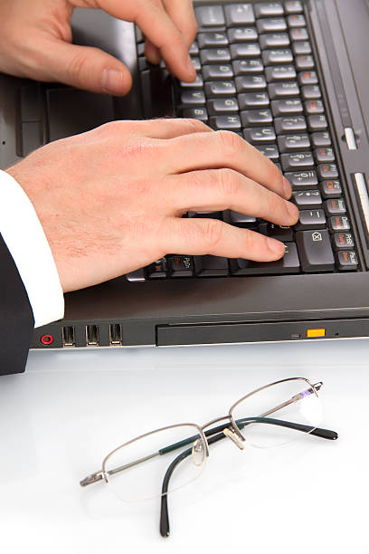 istock businessman is working with laptop 104365259