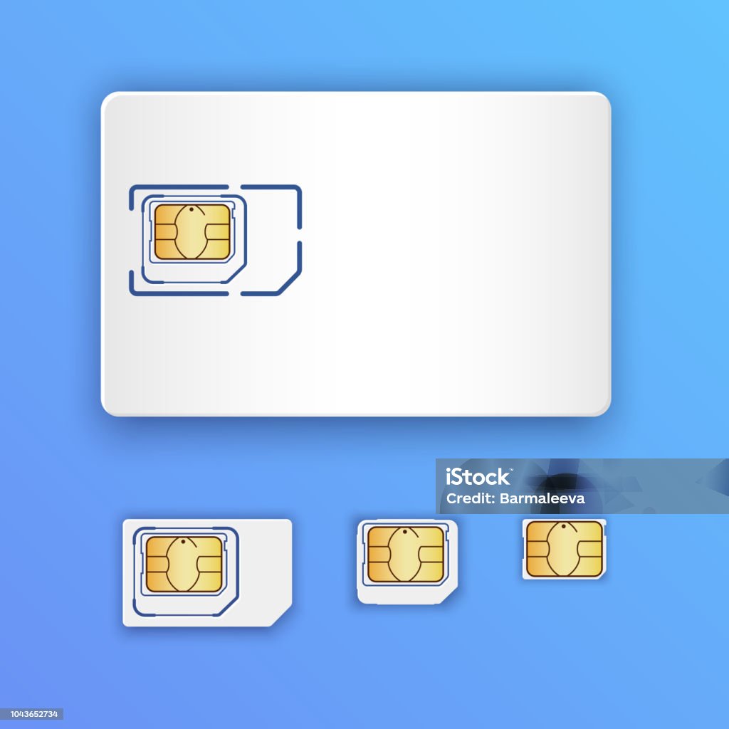 Kartu Sim Realistis Kosong Set Kartu Sim Ukuran Penuh Kartu Mini Mikro