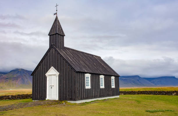 Búðakirkja church, Iceland stock photo