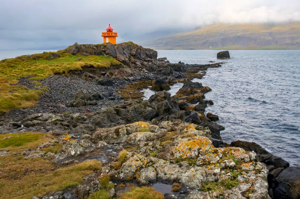 Æðarstein lighthouse stock photo