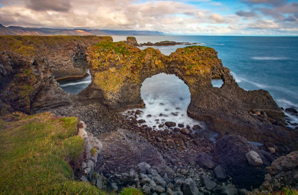 Gatklettur rock arch stock photo